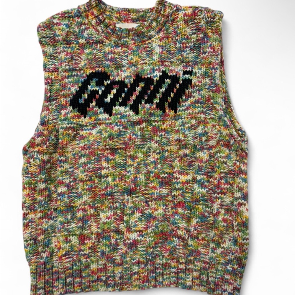 Ganni Multicolor Knit Crewneck Sweater